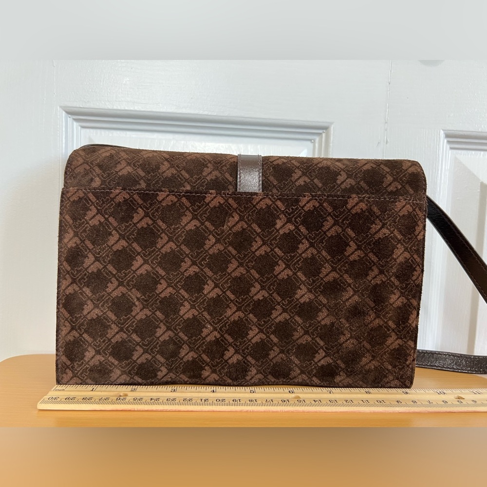 Salvatore Ferragamo Brown Suede & Leather Shoulder Bag Vintage Italy - Picture 4 of 13
